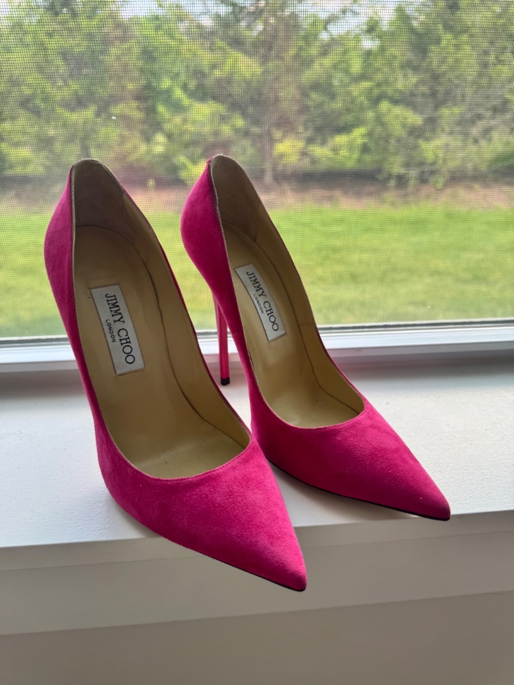 Jimmy Choo Fuchsia Suede Anouk 38.5 - Picture 8 of 8